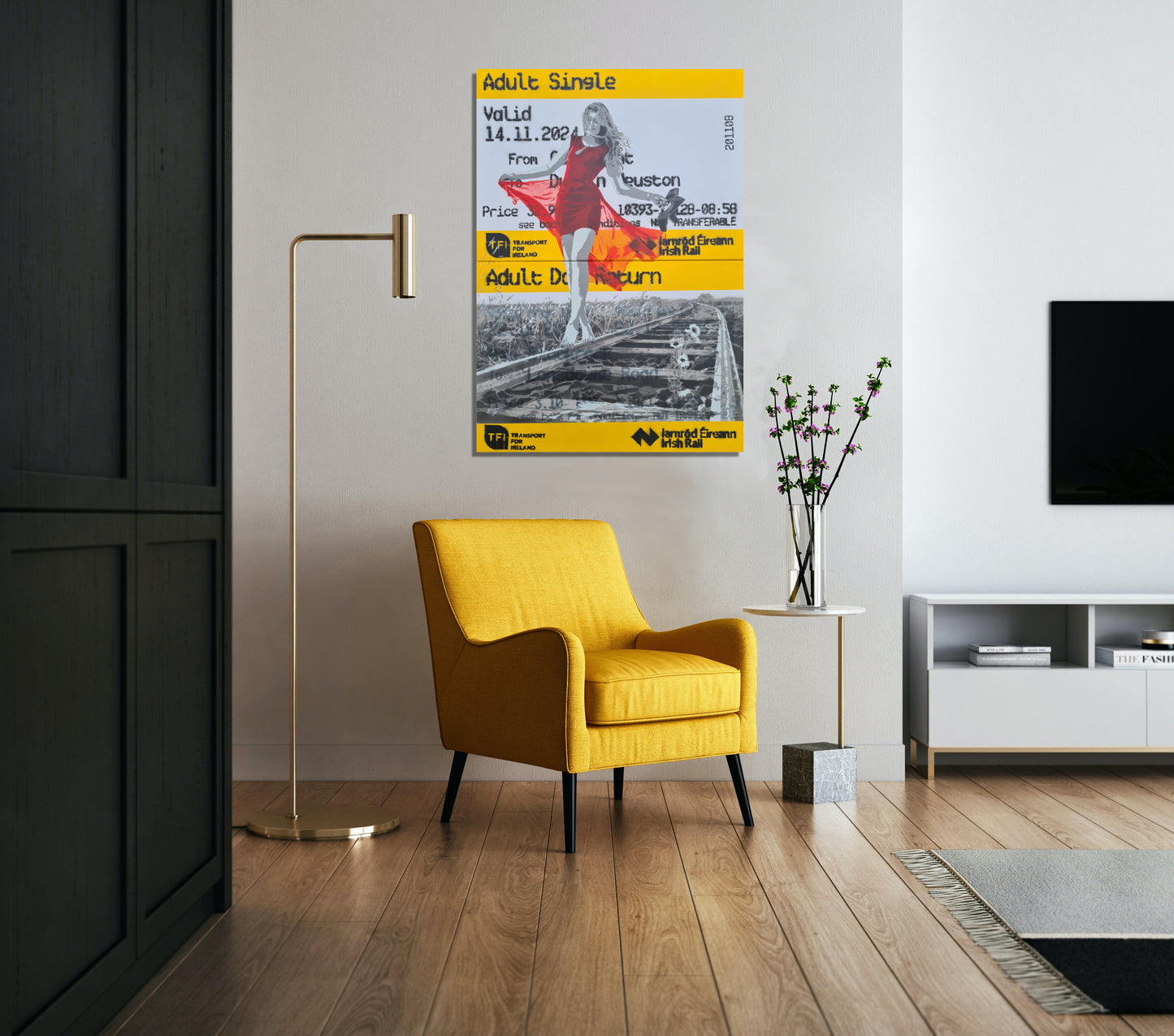 A Love of Life - two panel canvas (Irish Rail - Red)