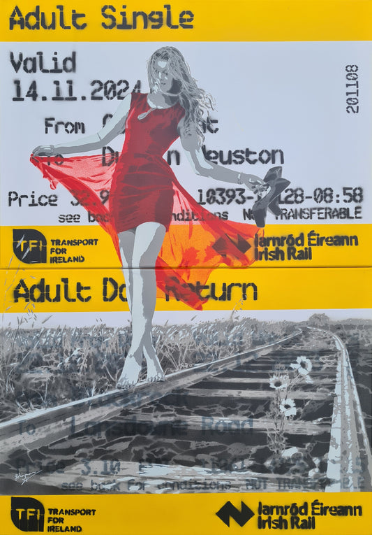 A Love of Life - two panel canvas (Irish Rail - Red)