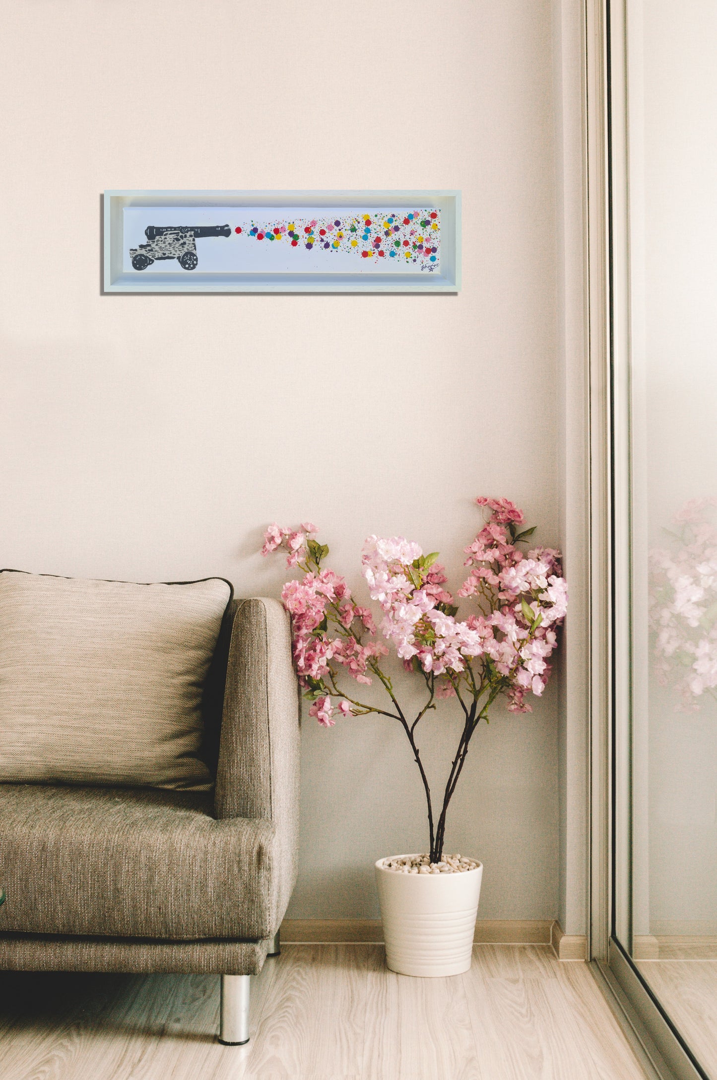 Cannon - Spray paint on canvas (Gift Sized Original)