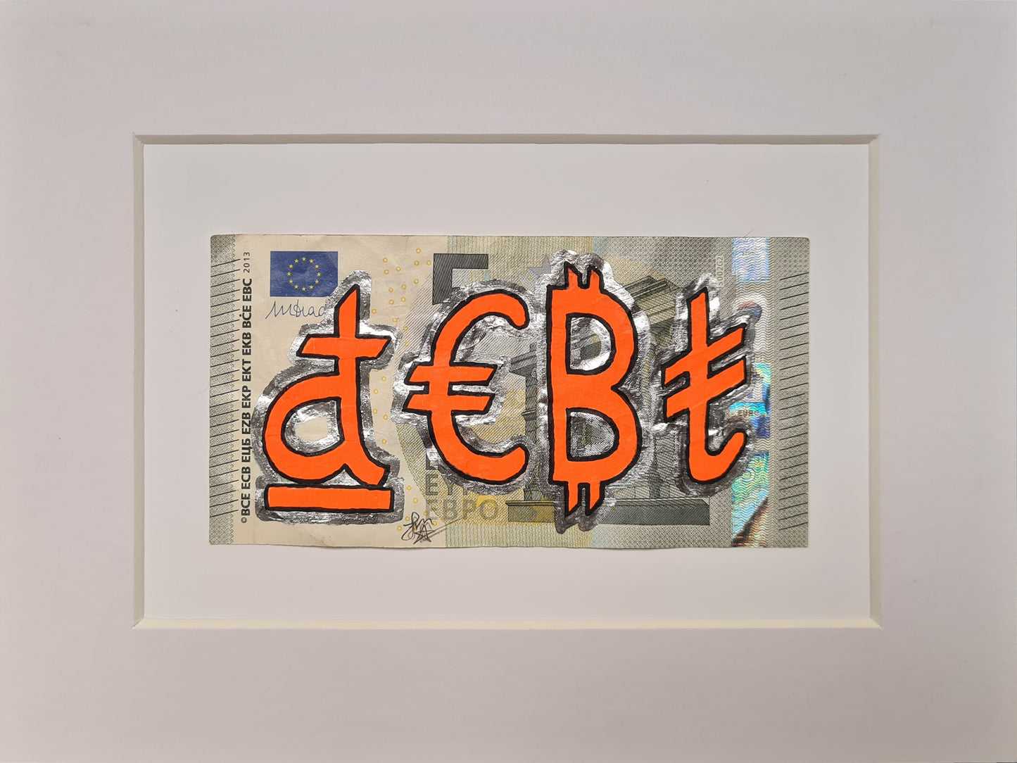 Debt (Euro Fiver) - Art on genuine banknote