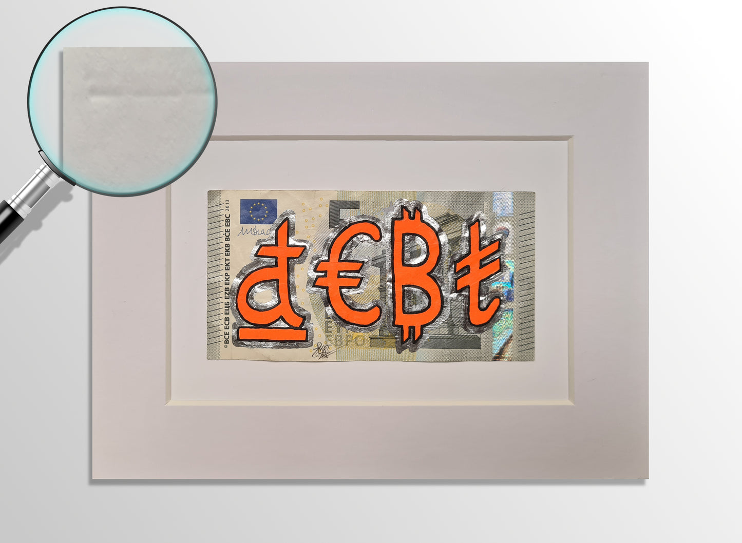 Debt (Euro Fiver) - Art on genuine banknote