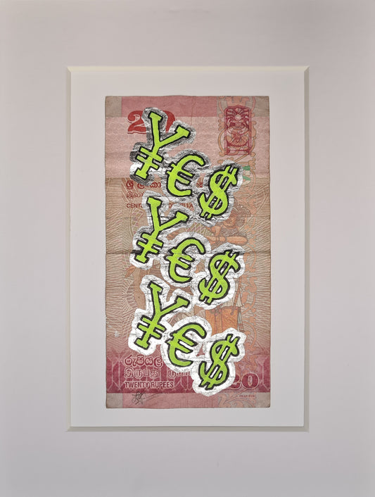 The Power of Money - Art on genuine banknote