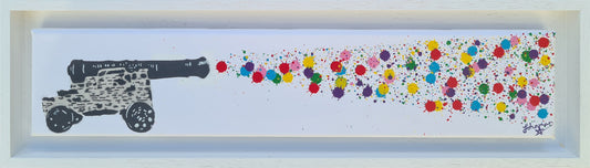 Cannon - Spray paint on canvas (Gift Sized Original)