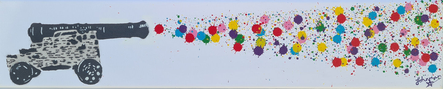 Cannon - Spray paint on canvas (Gift Sized Original)