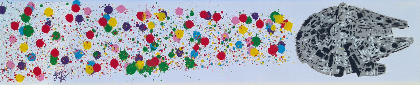 Kessel Run - Spray paint on canvas (Gift Sized Original)