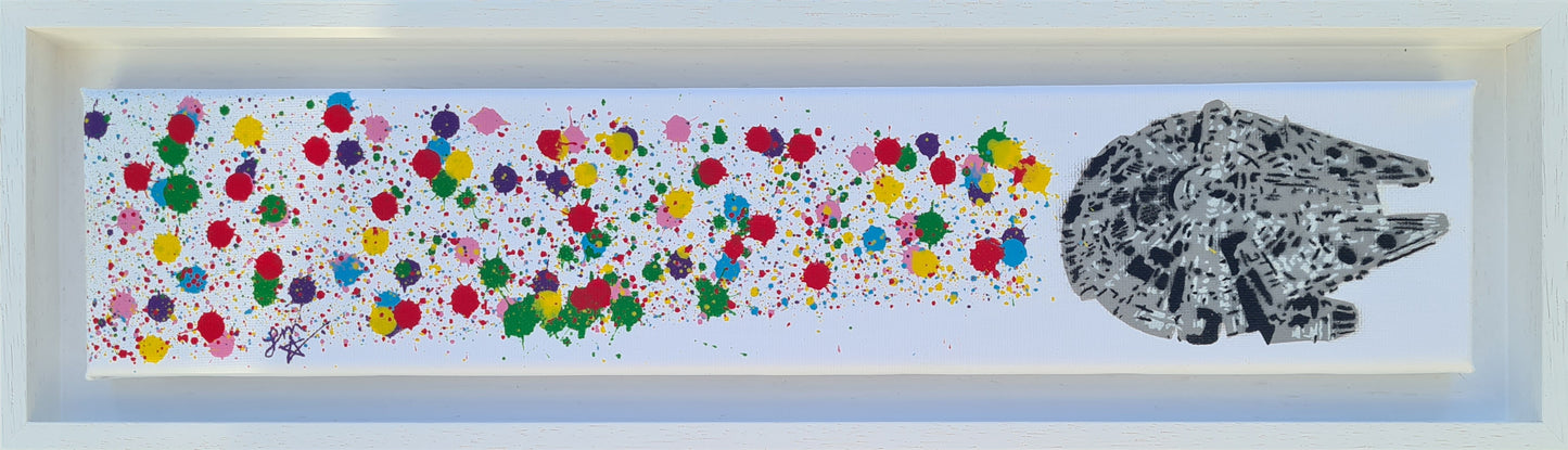 Kessel Run - Spray paint on canvas (Gift Sized Original)